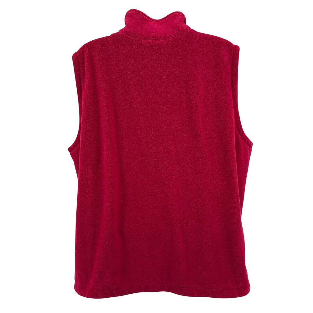 Lands' End Soft Fleece Vest WMNS XL Berry Pink Full Zip Stand Collar Sleeveless - Picture 5 of 8